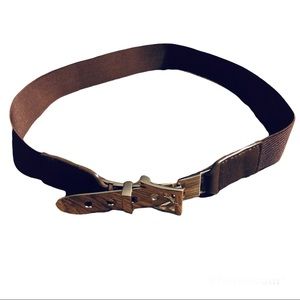 Brown Stretch Belt w/ Gold Buckle